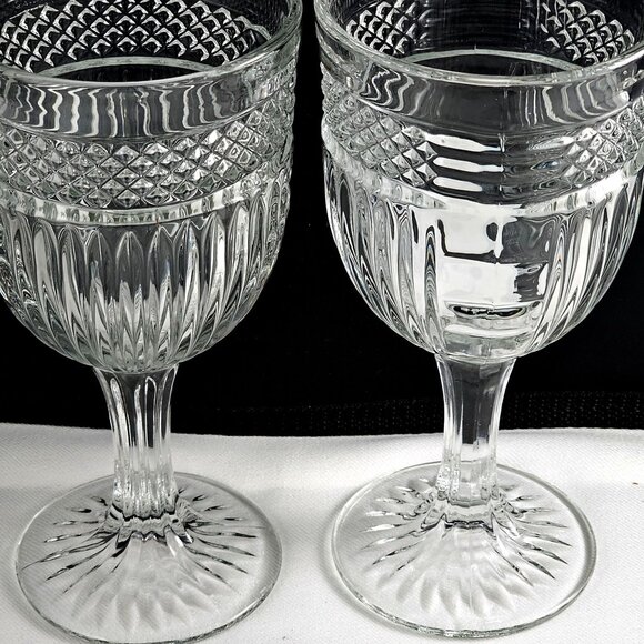 Libbey Glass Radiant Patterned Water Goblets 7" maximalism midcentury retro (2) - Picture 5 of 10